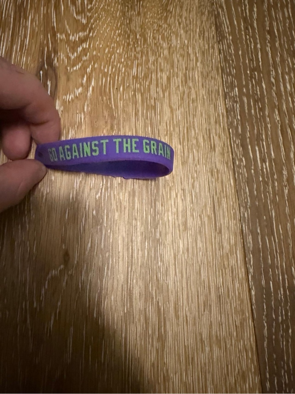 Purple "Go Against The Grain" Silicone Wristband